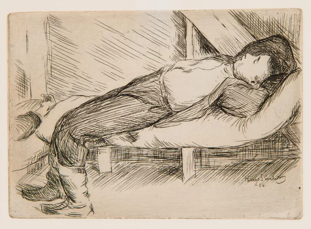 Hugo Simberg, "Sovande man II".