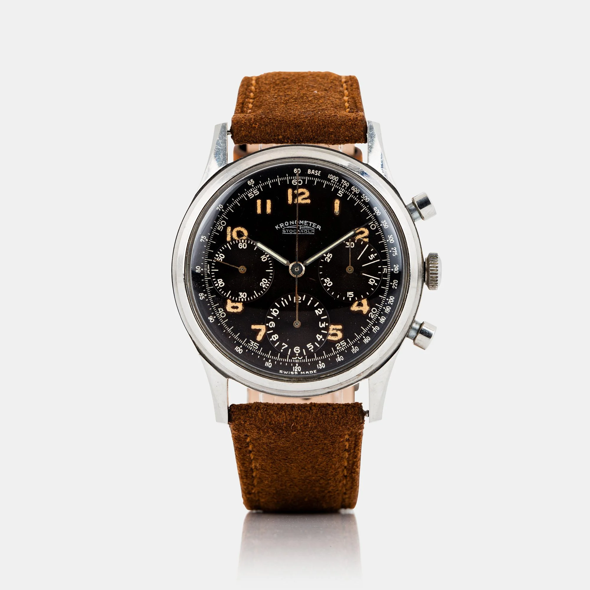KRONOMETER STOCKHOLM, "Tropical Dial", kronograf. — Bukowskis