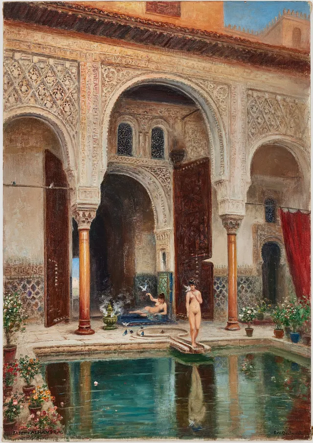 FRANS WILHELM ODELMARK. "Badet i Alhambra".
