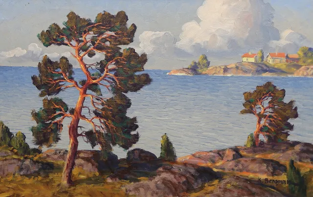 KARL BERGMAN. Olja på duk, signerad.