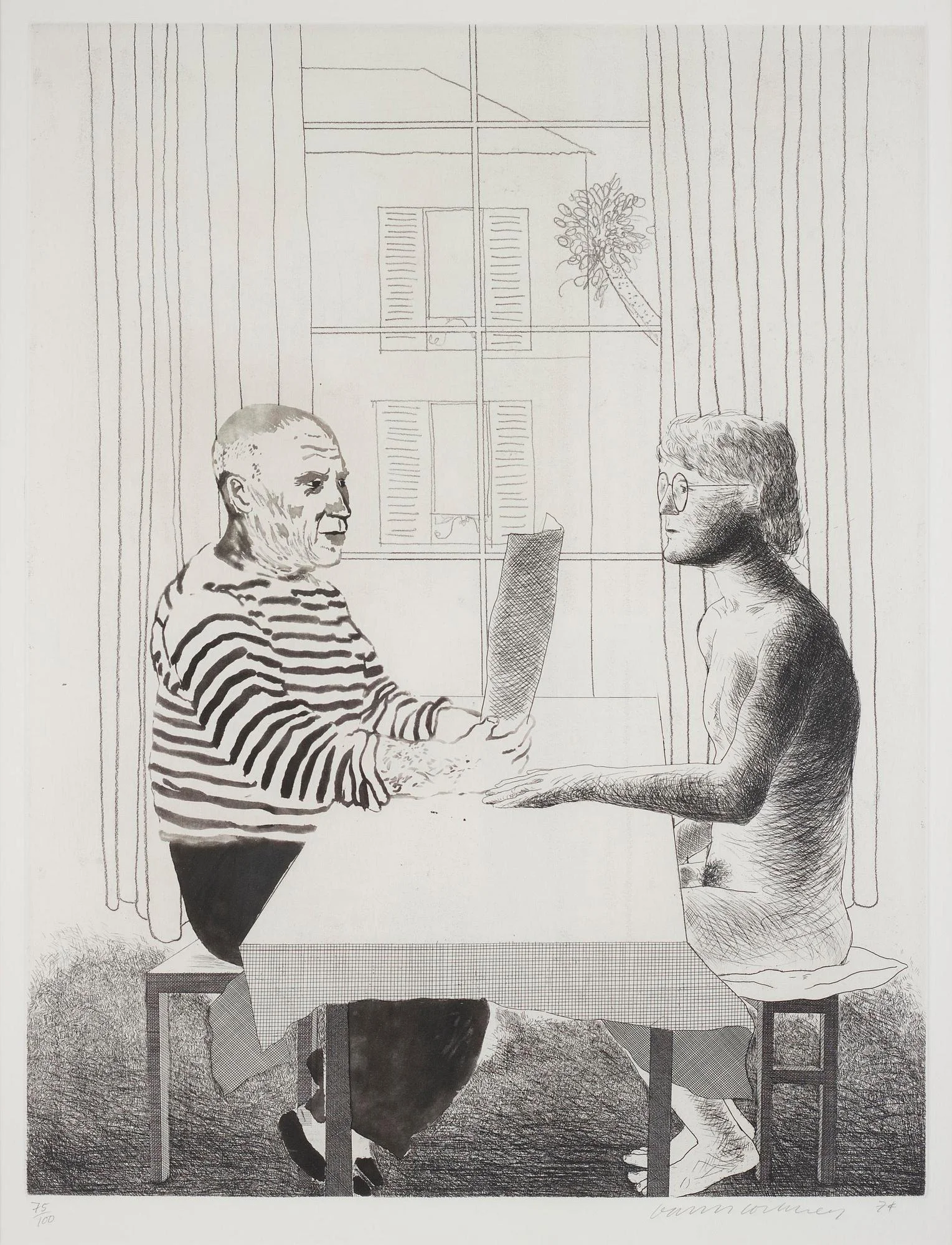David Hockney, "Artist and Model". — Bukowskis