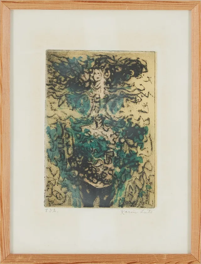 KARIN LUTS-ARUMAA. (1904-1993 Estland). "Livsträd", signerad, etsning.