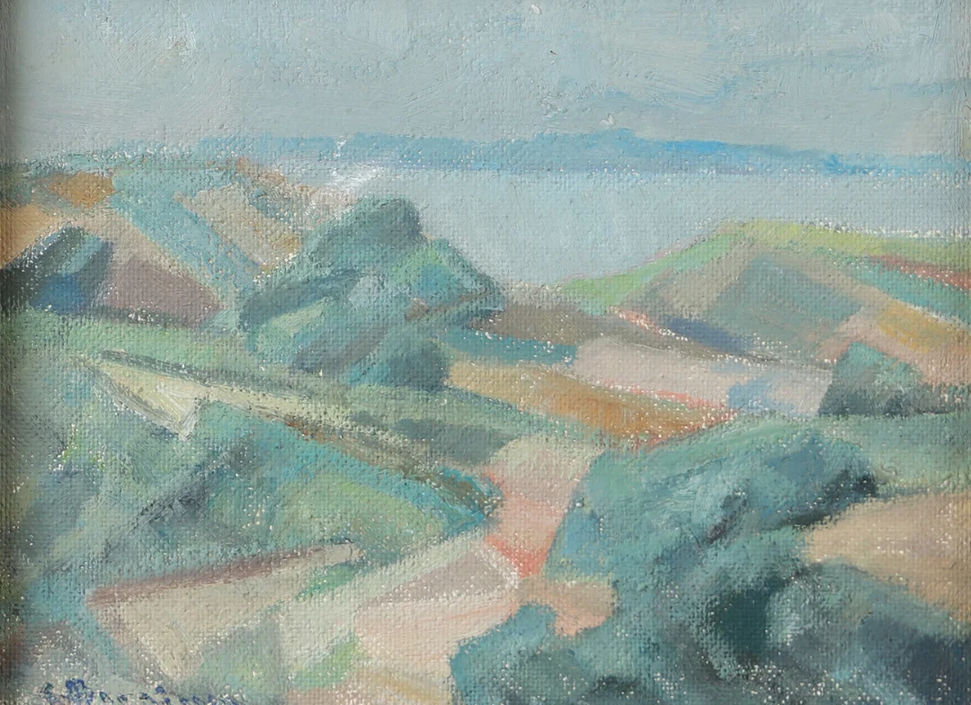 CARL BERNDTSSON. Motiv från Hilleshög, olja på pannå, signerad C. Berndtsson. — Paintings — Helsingborgs Auktionskammare