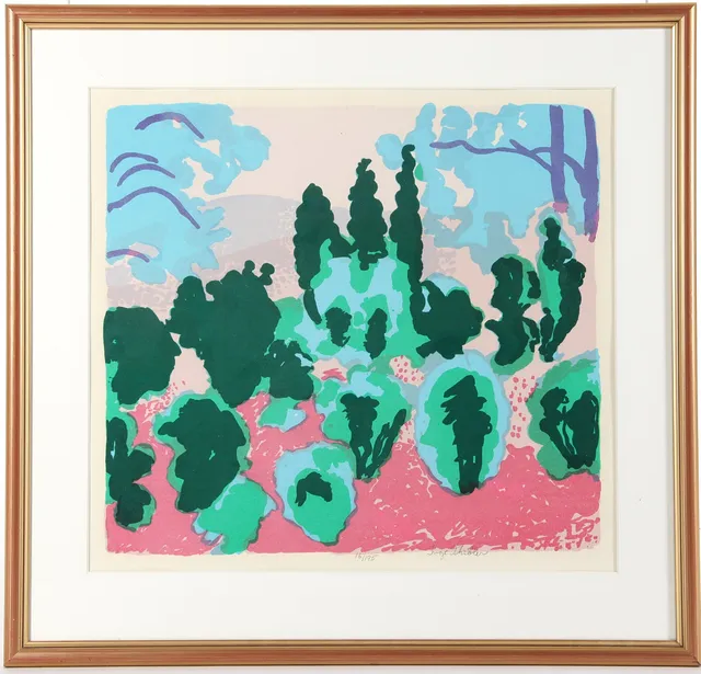 INGE SCHIÖLER. 1908-1971. Serigrafi, signerad och numrerad.