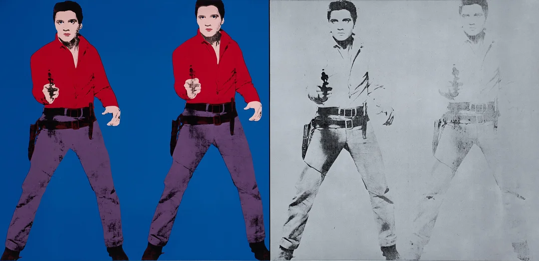 ANDY WARHOL (USA, 1928-1987). (efter), "Elvis I and II" (Art Gallery of Ontario Poster), färgserigrafi 1978. — Engravings & Prints — Crafoord Auktioner Stockholm