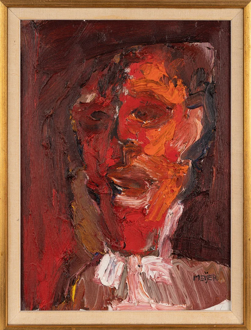 STURE MEIJER. Olja på pannå, porträtt, signerad. — Paintings — Norrlands Auktionsverk