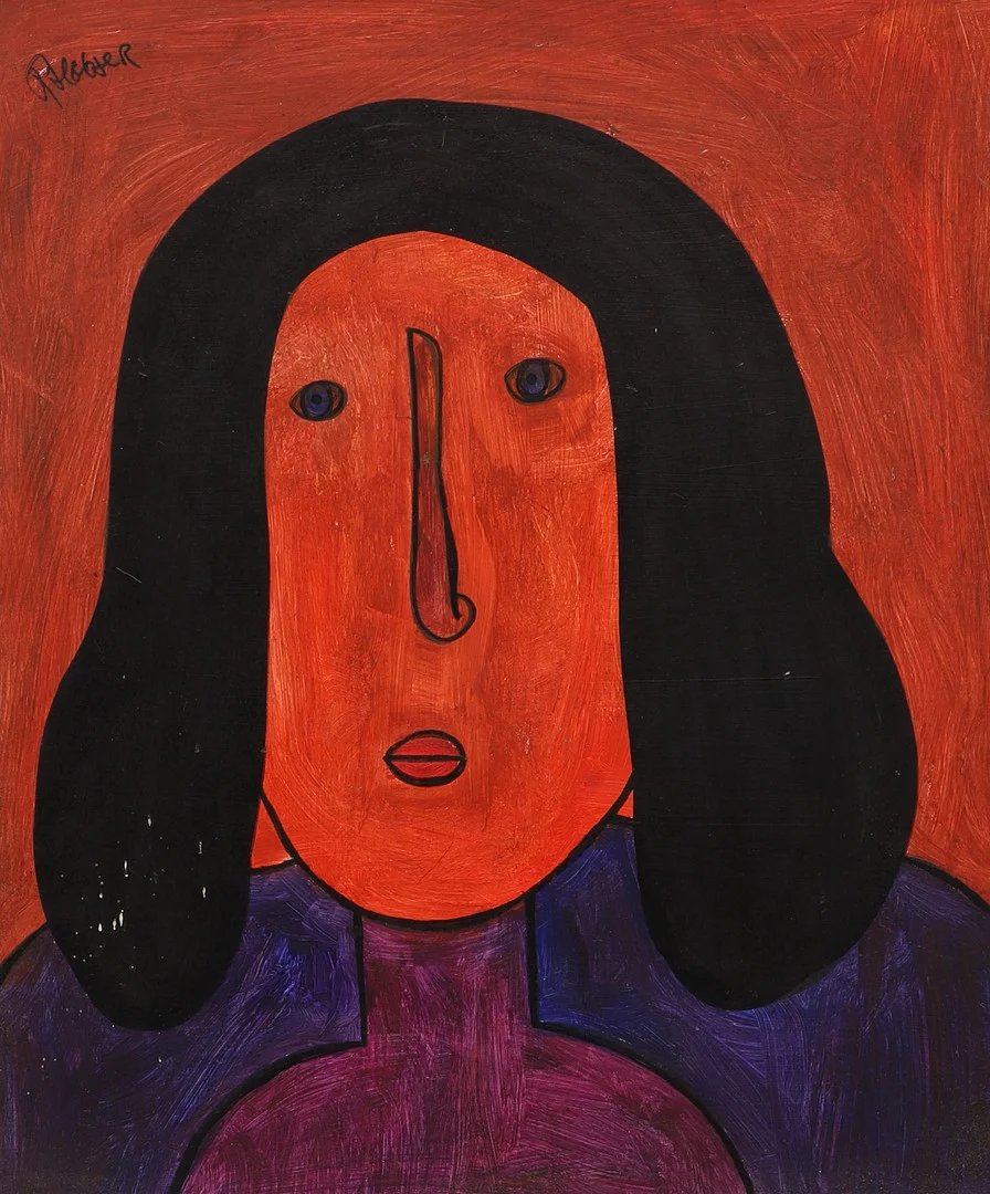 KJELL HOBJER. Olja på pannå, "Miss Kvinnatt", signerad, daterad 2003. — Paintings — Ekenbergs Auktioner