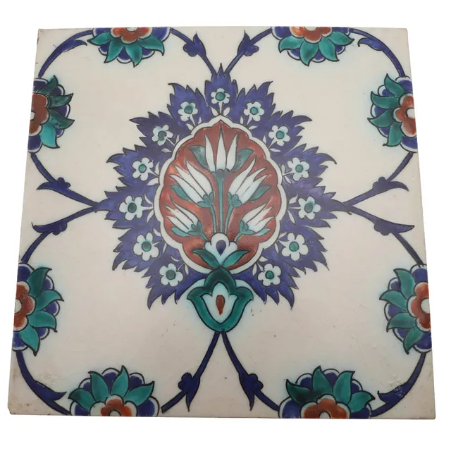 EARLY IZNIK POTTERY TILE - CHRISTIES PROVENANCE.