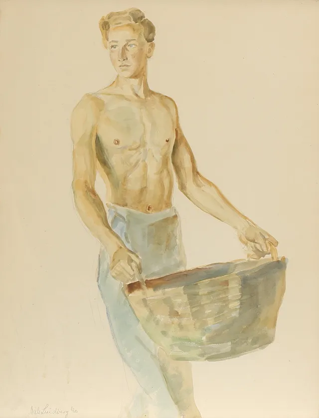 NIELS LINDBERG. Akvarell, signerad.