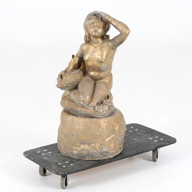 GINO MANCA. Trädgårdsfontän, patinerad stenmassa, 1900-tal.