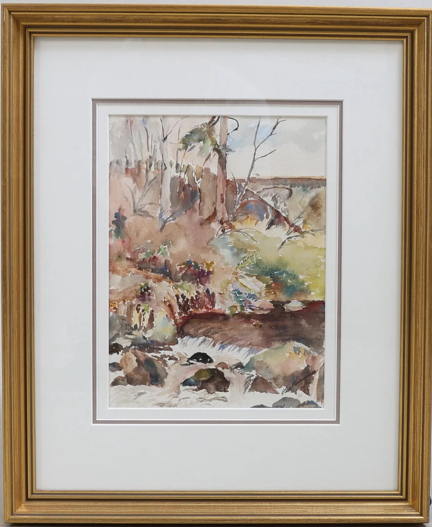 HANS ABRAHAMSSON. Landskap, akvarell, signerad och daterad 1944. — Paintings — Gomér & Andersson Nyköping