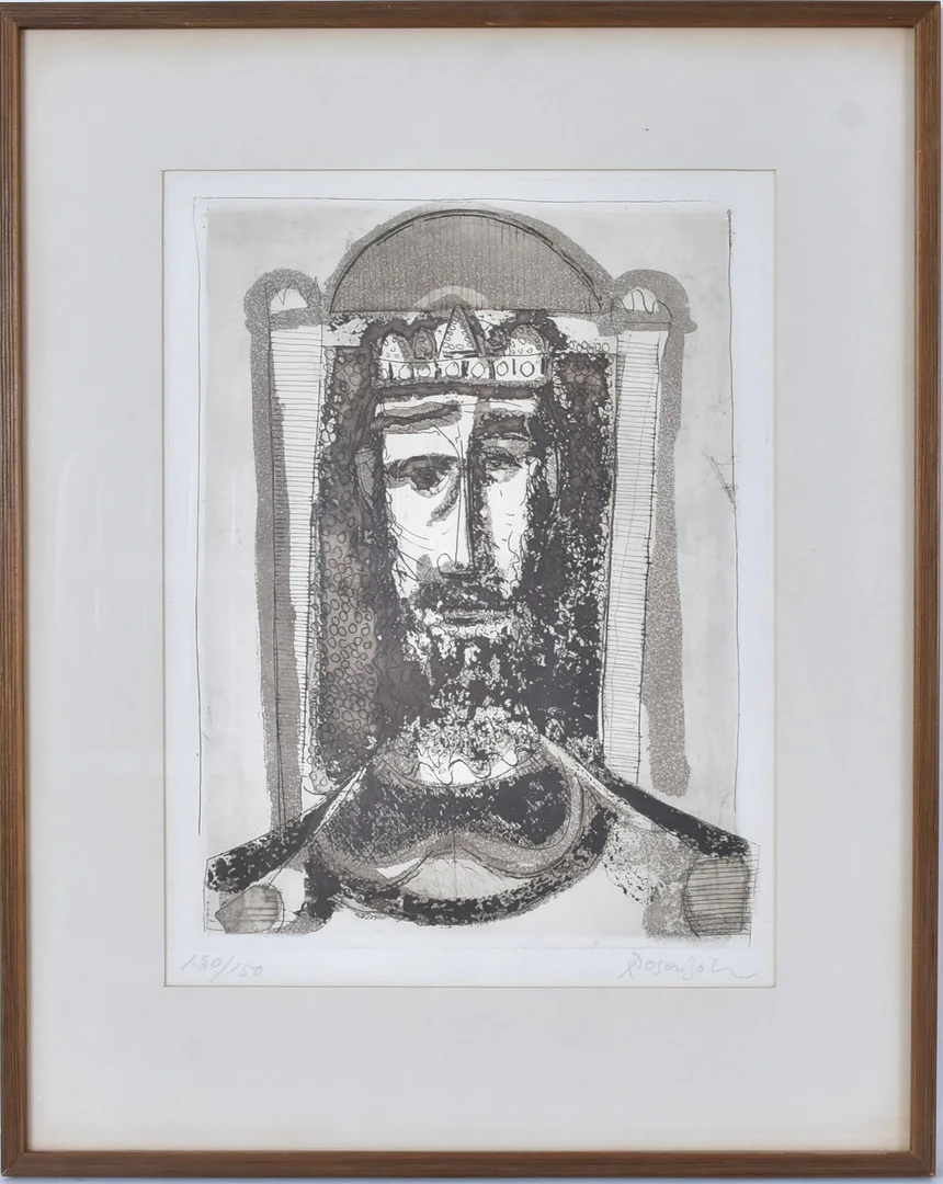 LENNART ROSENSOHN. etsning, Kung Salomo. — Engravings & Prints — Halmstads Auktionskammare