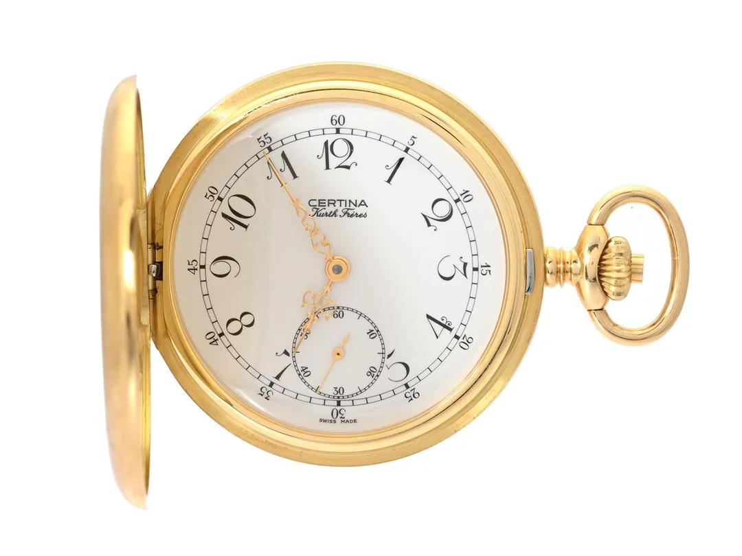 CERTINA, Kurth Frères, fickur, 49 mm, savonett, "Sveriges Urmakareförbund 100 år", Cal Unitas 6498, Serie nr. 113/155, 18K guld, ankargång, ca 1992, etui, ytterkartong. Limiterad och numrerad (Sveriges Urmakareförbund: Nr. 113/155). — Klockor/Certina — Kaplans