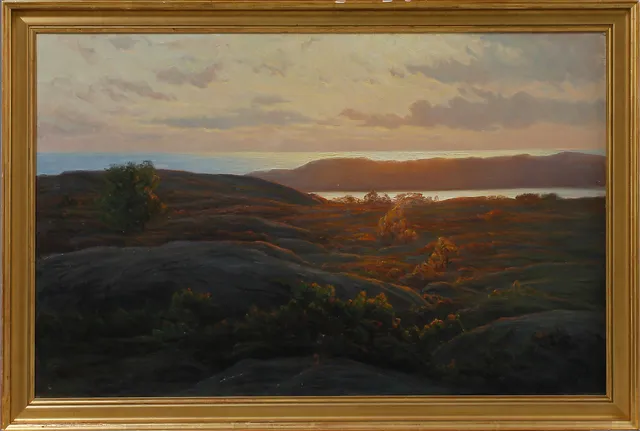 CHARLOTTE WAHLSTRÖM. "Solskimmer". Olja på duk, signerad.