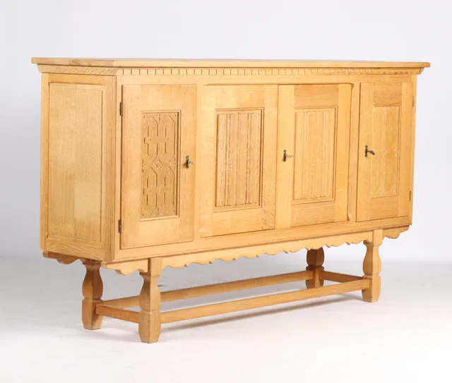 Henry Kjærnulf for EG Kvalitetsmöbel. Solid oak sideboard, 1970s