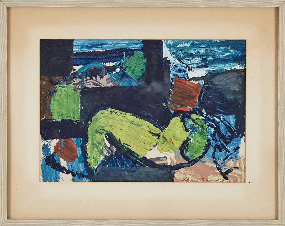 VIKING FORSSTRÖM (1931-2014). Kompostion, gouache. — Paintings — Stockholms Auktionsverk Magasin 5
