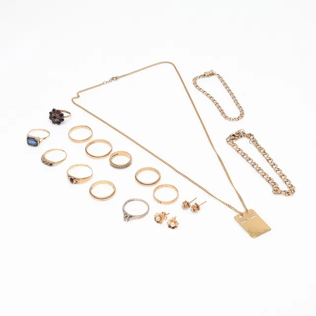 PARTI SMYCKEN, guld/silver, 18k, ca 53,1 gram.
