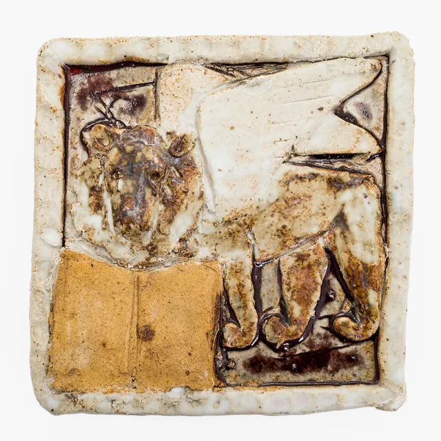 Michael Schilkin, relief, stengods, signerad Schilkin.