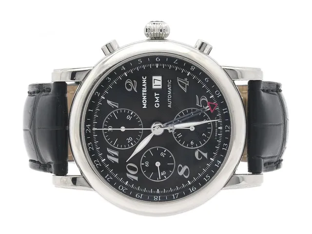 MontBlanc Star GMT, Herrur, Ref.nr: 4810503, srn: 7067-pl724519, stål, läderband med viklås, automatisk, kronograf, datum, safirglad, cert 2013, box, ytterkarong
