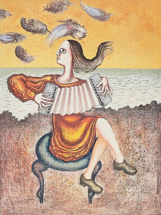 ENRICO BENAGLIA. Färglito, Signerad 31/35.