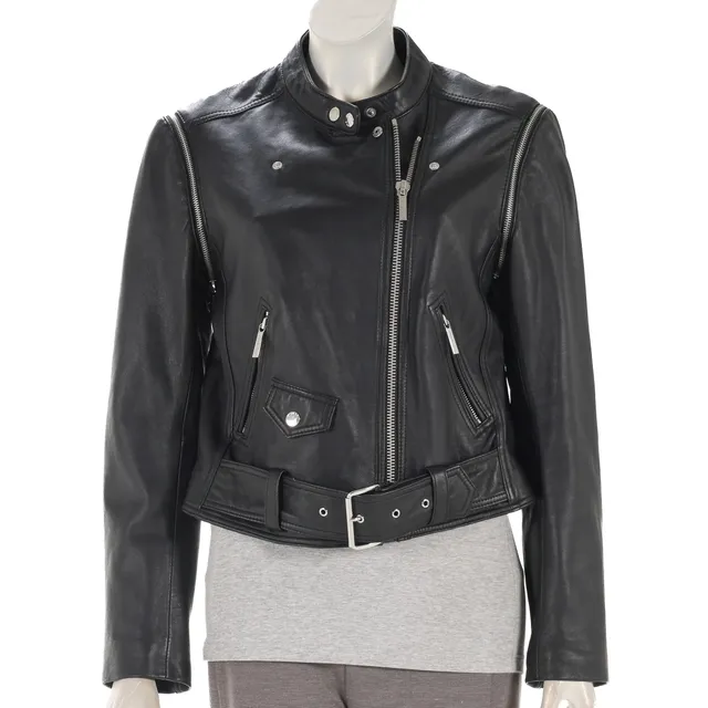 Michael Kors: Black lambskin jacket, size L