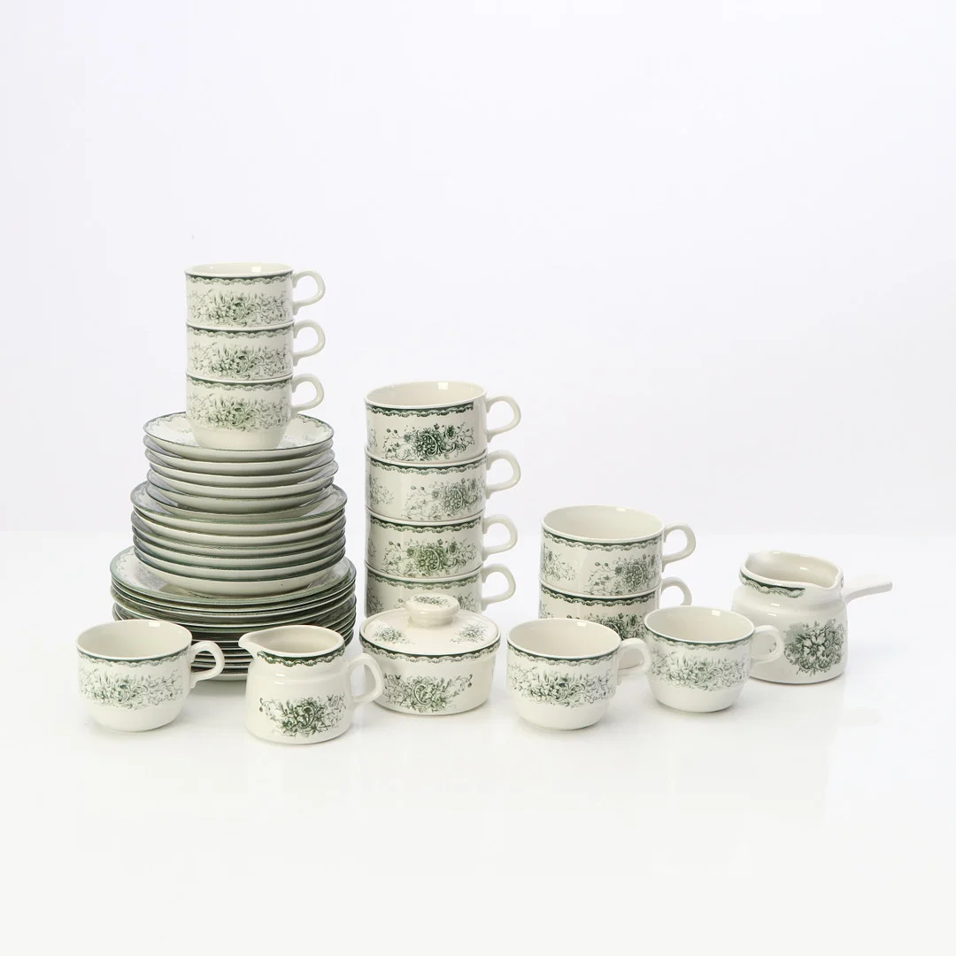 GRÖN ANNA, KAFFESERVIS, 26 DELAR. Keramik. Rörstrand. — Tableware — Skånes Auktionsverk