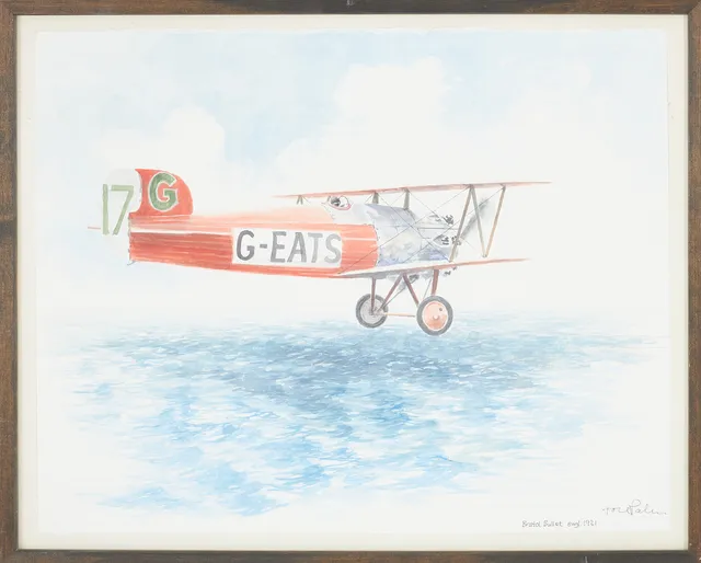 TORE PALM. "Bristol Bullet", akvarell, signerad.