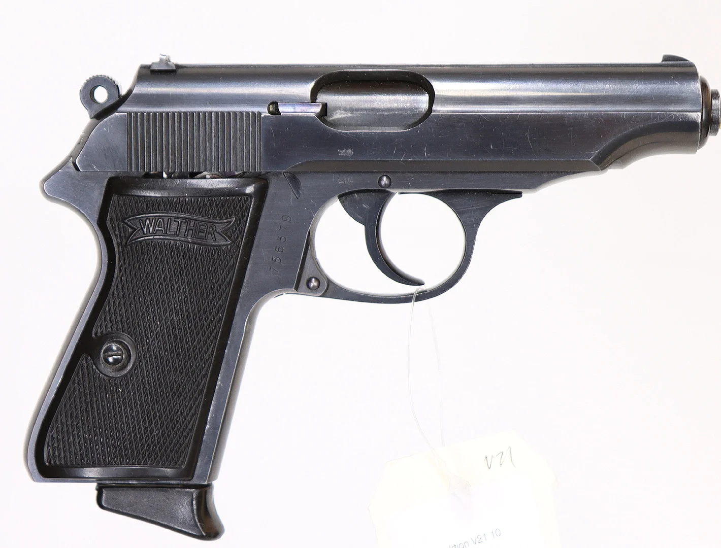 75. PISTOL, tysk, Halvautomatisk, fabrikat Walter Zella-Mehlis, modell PP, kaliber 7,65mm, tillv.nr 756579. — Pistols — Walter Borg