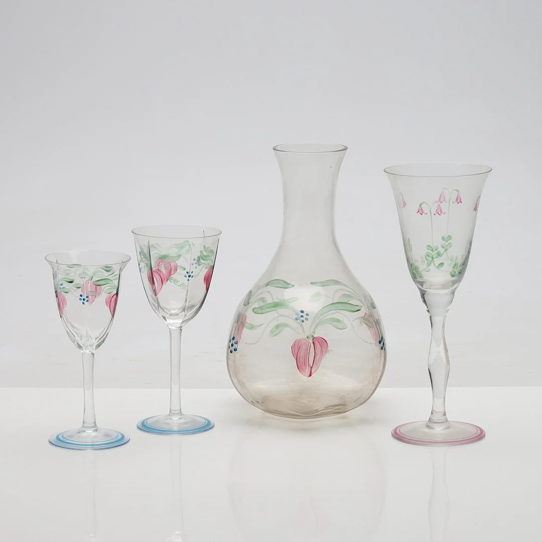 EVA ENGLUND. glasservisdelar, 11 st, "Maja" samt "Linnea", Orrefors. — Tableware — Gomér & Andersson Norrköping