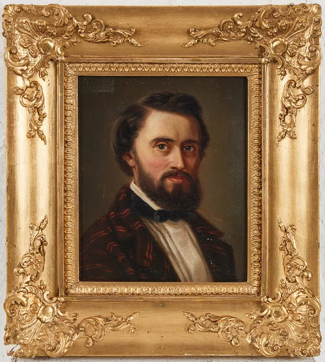 NILS ANDERSSON (1817-1865), porträtt av man, olja på duk, osignerad.