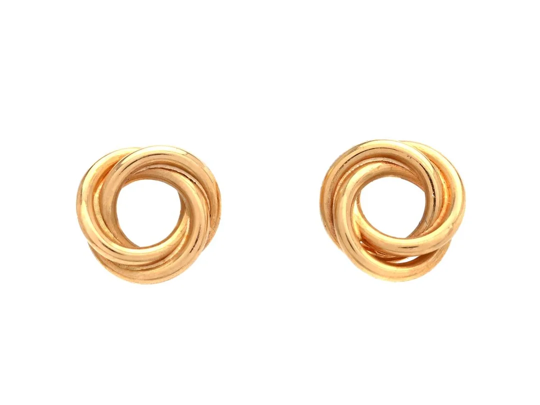 ÖRHÄNGE, 18K guld, knutar, diameter 6 mm, stift, vikt 1,4 g. — Smycken/Örhängen — Kaplans
