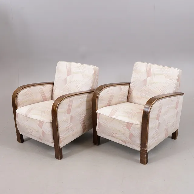 FÅTÖLJER, 1 par, björk, art deco, 1930/40-tal.