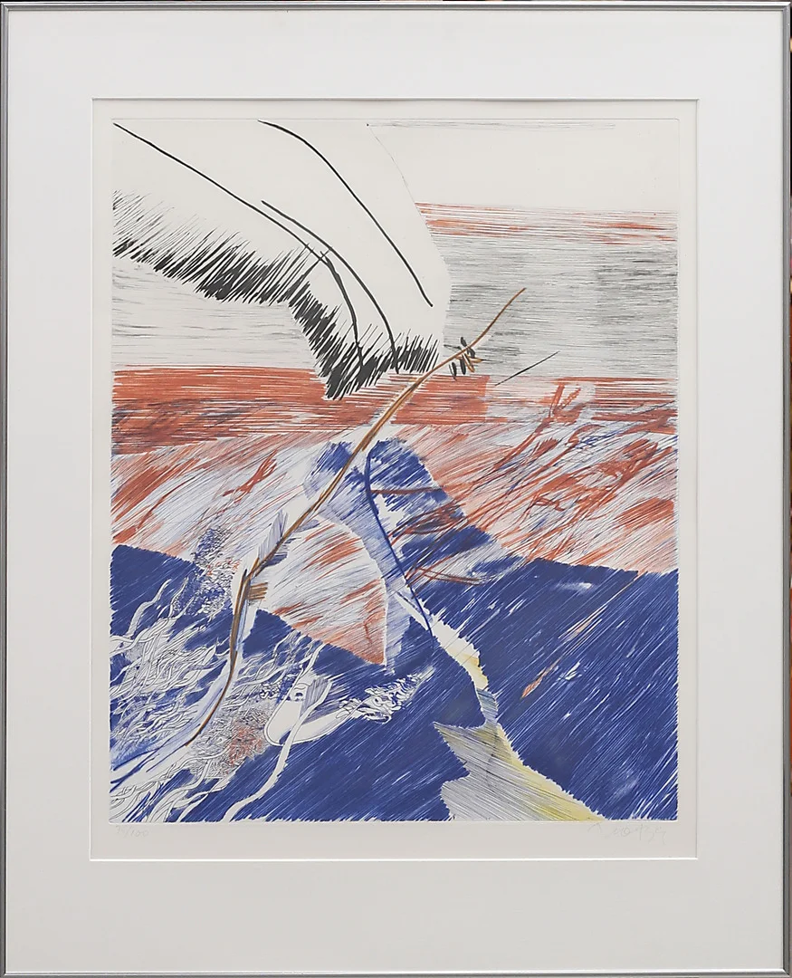 ULF TROTZIG. Komposition, färgetsning nr 75/100, signerad Trotzig. — Engravings & Prints — Garpenhus Auktioner