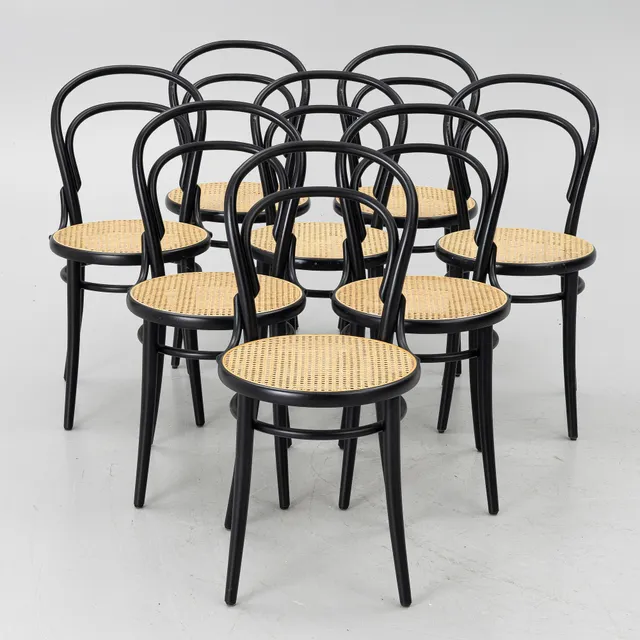 Michael Thonet, Stolar, 8 st, modell 14, TON.