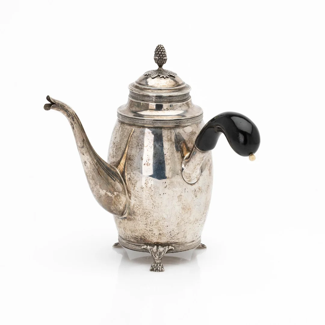 Anders Lundqvist, kaffekanna, silver, Stockholm, 1821. — Silver/Övrigt — Bukowskis