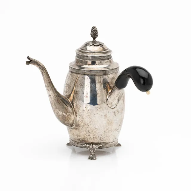 Anders Lundqvist, kaffekanna, silver, Stockholm, 1821.