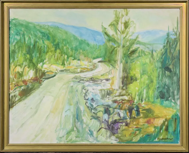 John Anderskow, fjeldlandskab, olie på lærred