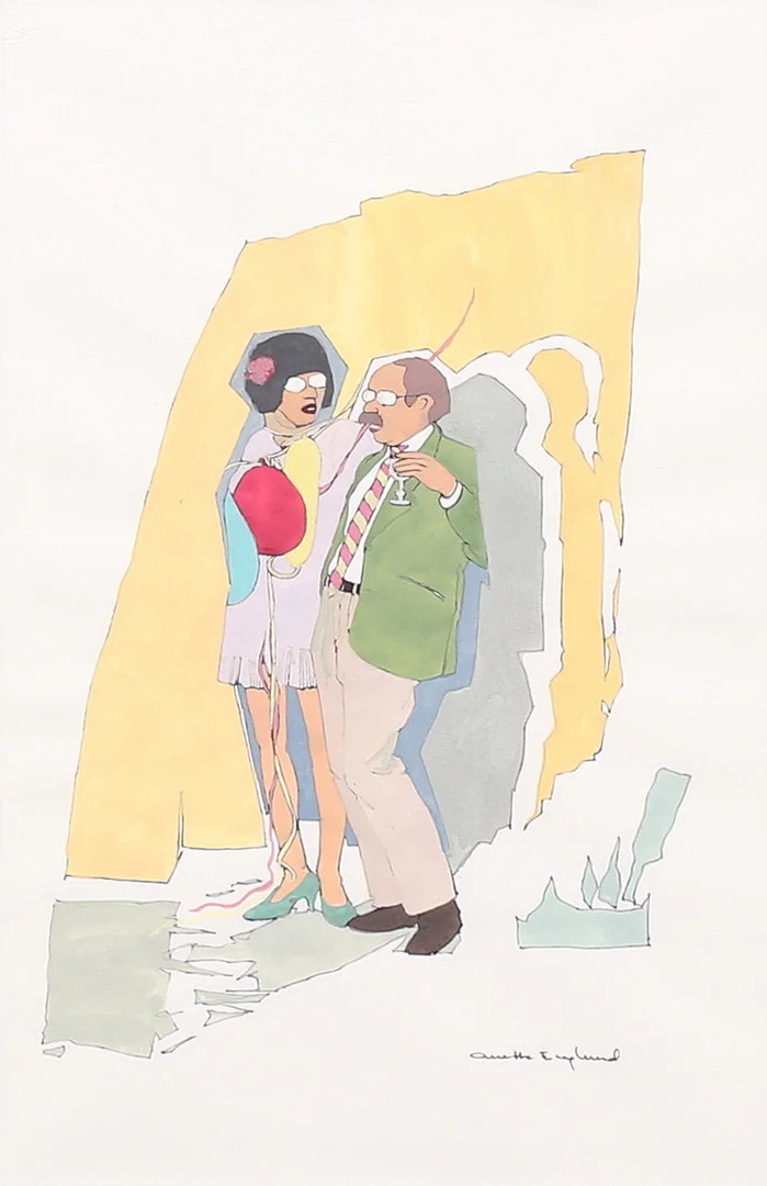 ANETTE ENGLUND. "Transdans" gouache, signerad. — Paintings — Garpenhus Auktioner