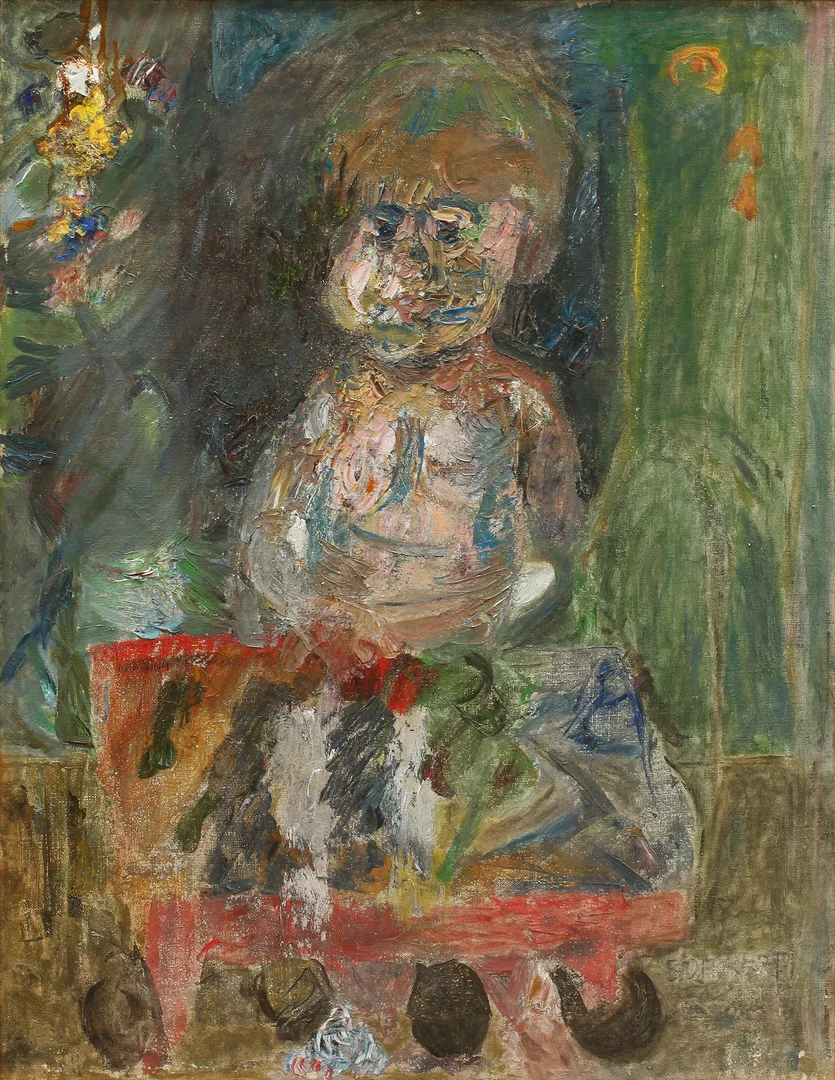 SIRI DERKERT (1888-1973). "Porträtt av liten flicka". Olja på duk. — Paintings — Göteborgs Auktionsverk