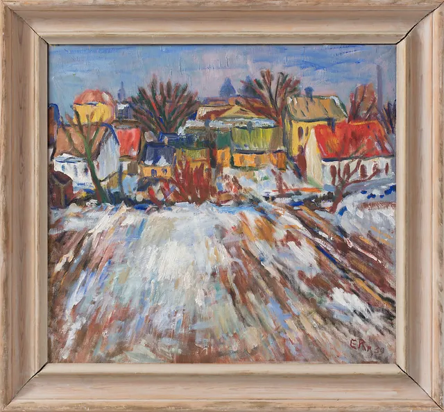 ERNST RÖHLANDER. "Marsdag". Olja på duk, signerad och daterad 39.