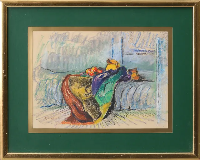 PATRIK REUTERSWÄRD. Pastellkrita på papper, stilleben, signerad.