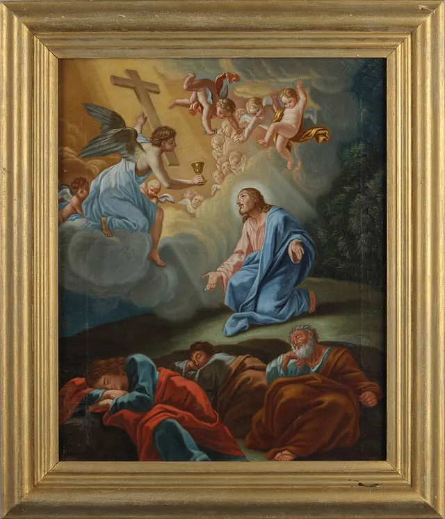 OIDENTIFIERAD KONSTNÄR. Jesusmotiv, olja på duk.