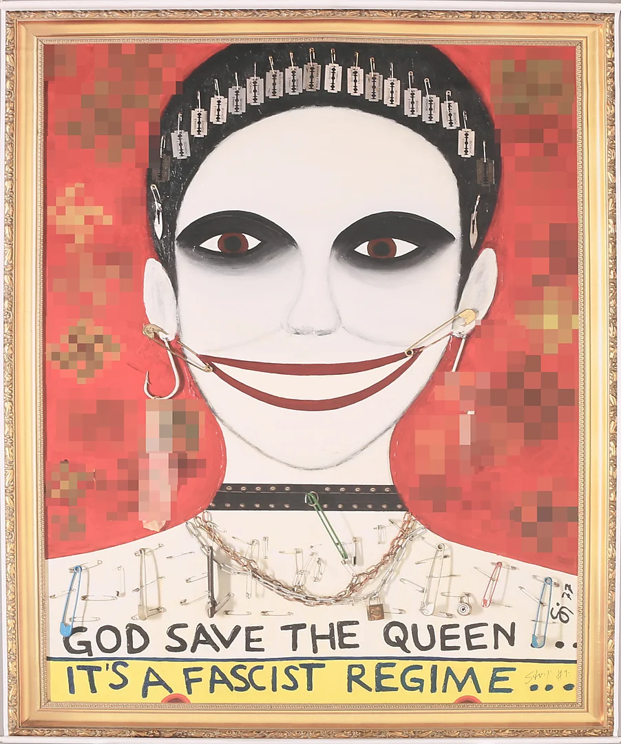 STURE JOHANNESSON. "GOD SAVE THE QUEEN-BEFORE THE FACE-LIFT". — Engravings & Prints — Crafoord Auktioner Lund