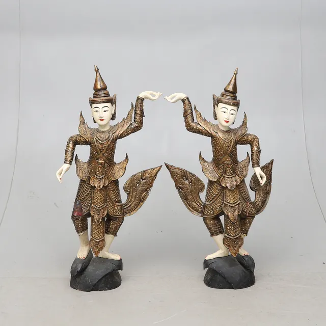 SKULPTURER, trä, Thailand, 1900/2000-tal.