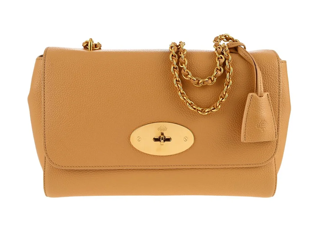 VÄSKA, MULBERRY, Lily Bag, beige läder, guldfärgade beslag, 28x19x9cm, dustbag. — Accessoarer/Väskor — Kaplans