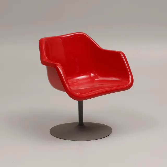 SNURRSTOL, sits i formpressad plast, fot i metall 1970-tal.