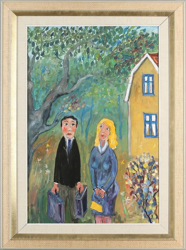 RICHARD KRANTZ. "Stadsresan", olja på pannå, signerad och daterad 1969.