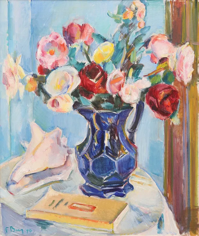 FRANS BERG (1892-1949). Blomsterstilleben, signerad och daterad -40.