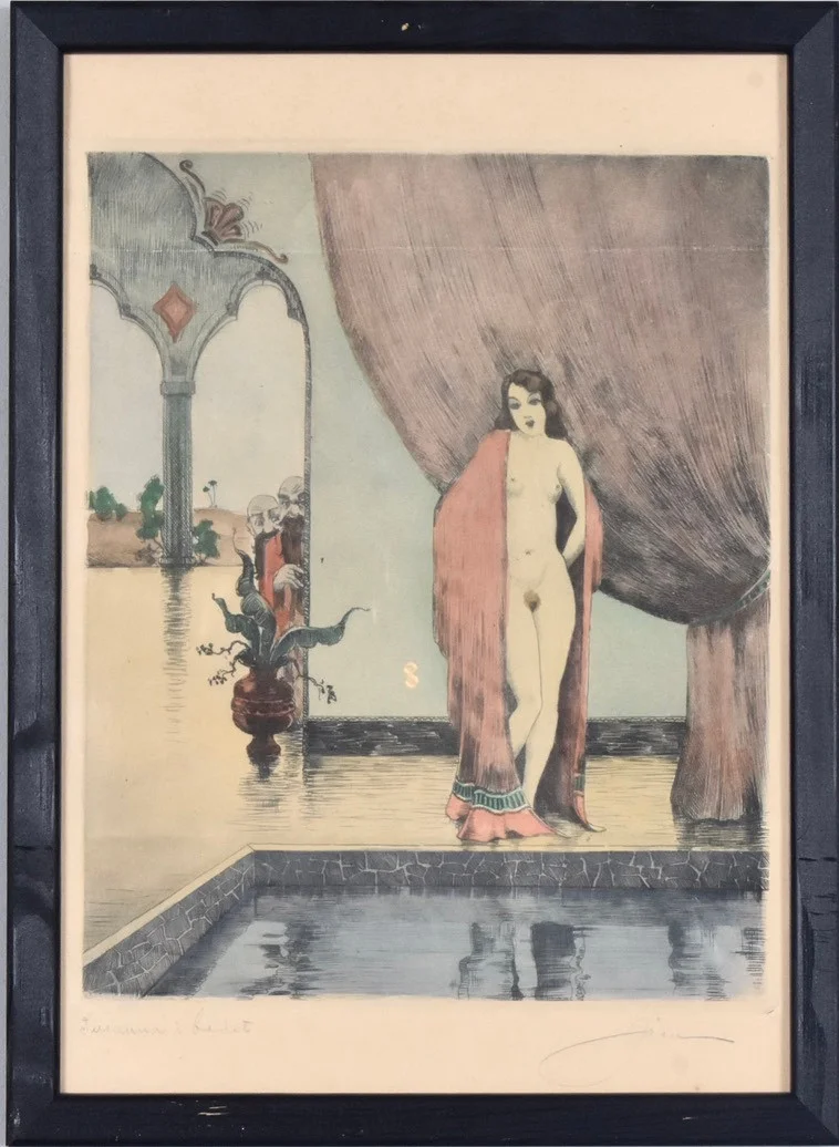 JEAN SKOGLUND. Färgetsning. — Engravings & Prints — Halmstads Auktionskammare