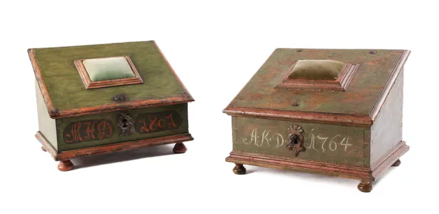 Two baroque sewing boxes, 18th/19th century (2)